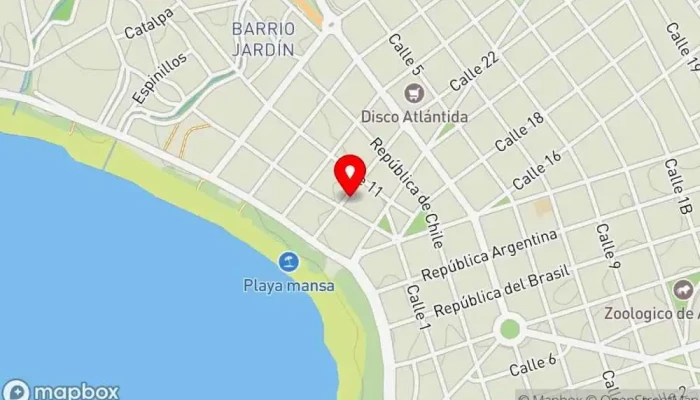 mapa de 22 Bar Atlántida auto Restaurante en Atlántida