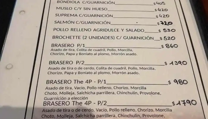 4p Parrillada:  Menu