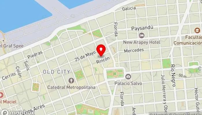 mapa de 9 Reinas Restaurante de comida rápida en Montevideo