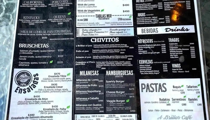 A Brillar Cafe:  Menu - Cafetería