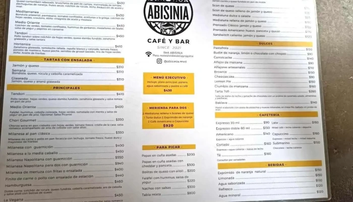 Abisinia -  Menu - Montevideo