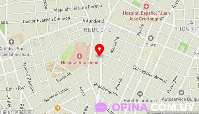 mapa de Academia Arte Tabu Escuela en Montevideo