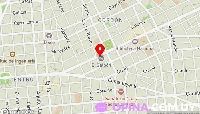 mapa de Academia Bienestar Cultural Institución educativa en Montevideo