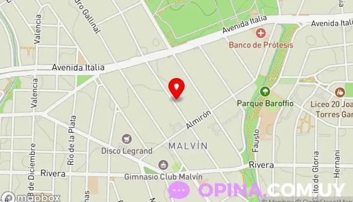 mapa de Academia De Ballet S&E Escuela de ballet en Montevideo