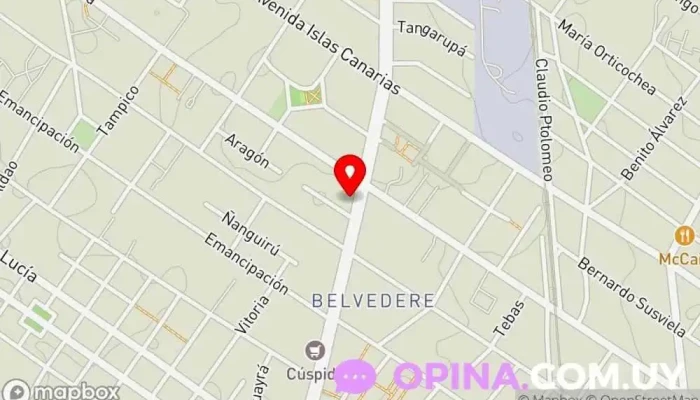 mapa de Academia de Choferes Lugol Escuela en Montevideo