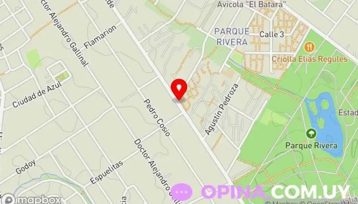 mapa de Academia de choferes Parque Rivera Institución educativa en Montevideo