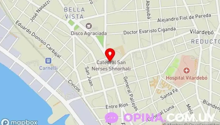 mapa de Academia Internacional Gimnasio en Montevideo