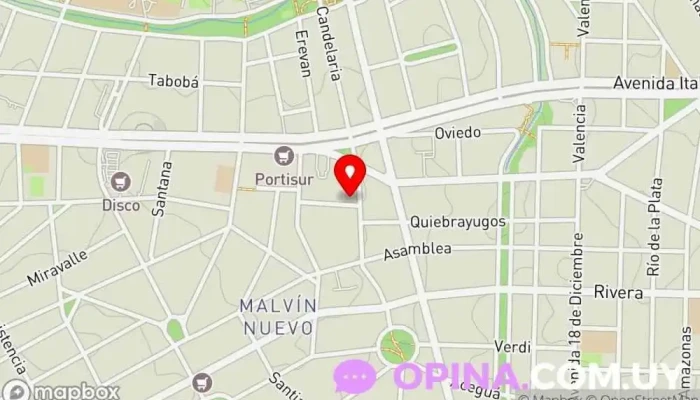 mapa de Academia Rama Escuela en Montevideo