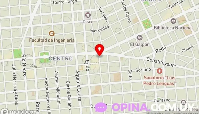 mapa de ACSA Inmobiliaria - Casa Central Agencia inmobiliaria en Montevideo