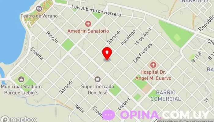 mapa de ADEOM Río Negro Oficinas de empresa en Fray Bentos