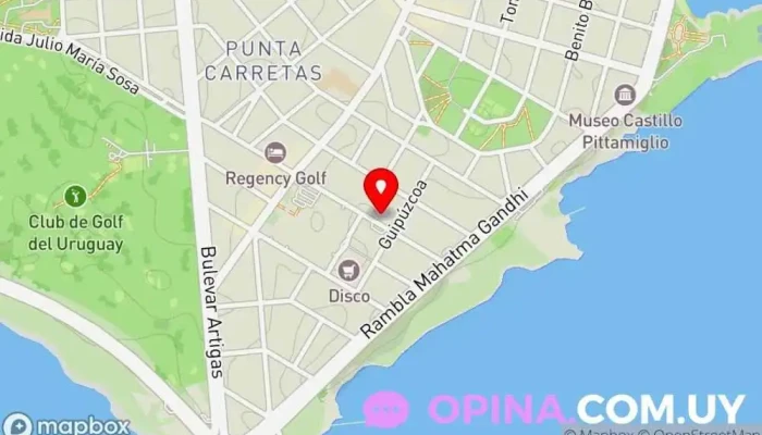 mapa de AFAP Itaú Institución financiera en Montevideo