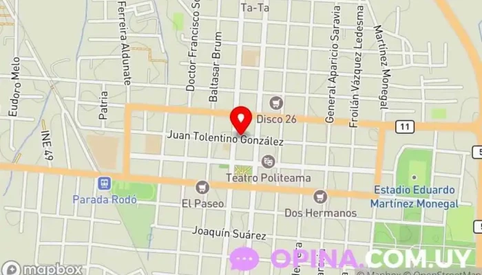 mapa de Agro-Inmuebles Harretche Agencia inmobiliaria en Canelones