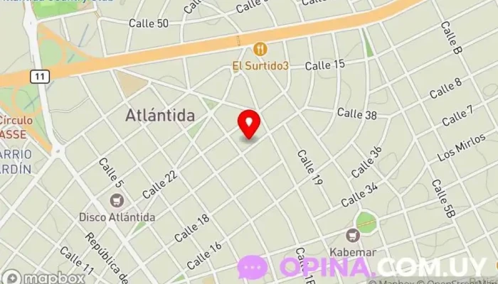 mapa de AJUPENA Asociación u organización en Atlántida