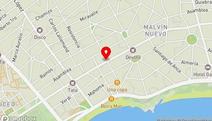 mapa de Al Dente Bar en Montevideo