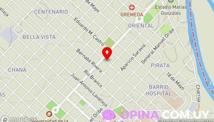 mapa de Alianza Artigas Academia de inglés en Artigas