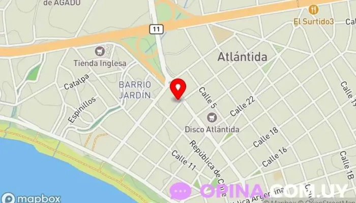 mapa de Alianza Atlantida Institución educativa en Atlántida