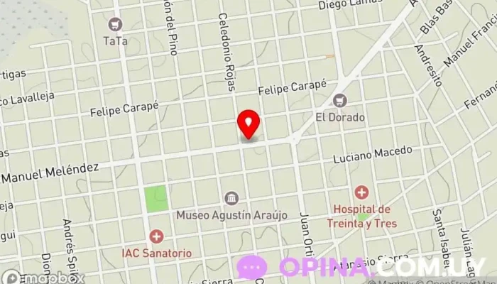 mapa de Allongé Espacio Danza Academia de baile en Treinta y Tres