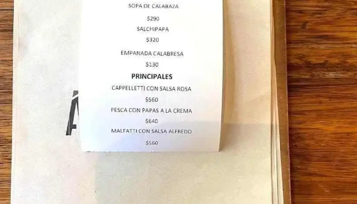 Almacen Ciudad Vieja Menu