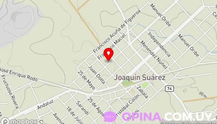 mapa de Almacén Melissa Tienda de alimentación, Tienda de golosinas, Tienda de congelados, Frutería, Tienda de bebidas alcohólicas en Joaquín Suárez