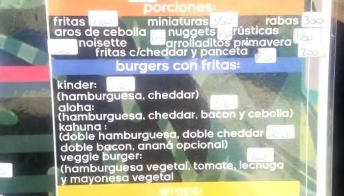 Aloha Parador:  Menu - Chiringuito