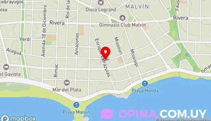 mapa de AM Fisio Clínica de fisioterapia en Montevideo