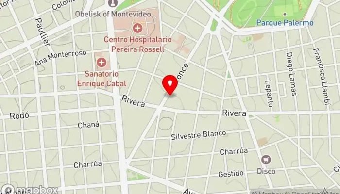 mapa de Amar Cafeteria Cafetería en Montevideo