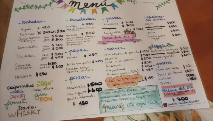 Amaras Menu