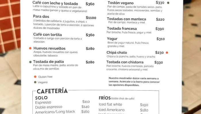 Americo Cafe Menu - Restaurante