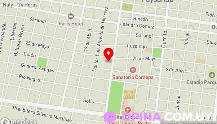 mapa de Amoblamientos Argipiuk Tienda de muebles, Tienda de artículos para el hogar en Paysandú