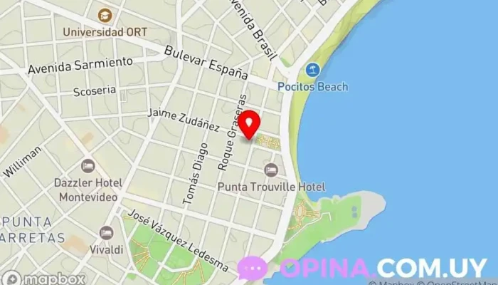 mapa de Ana Losada Propiedades Agentes inmobiliarios en Montevideo