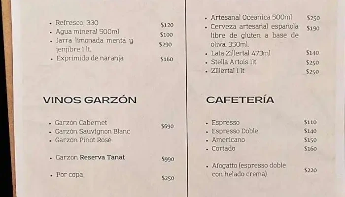 Antojos:  Menu