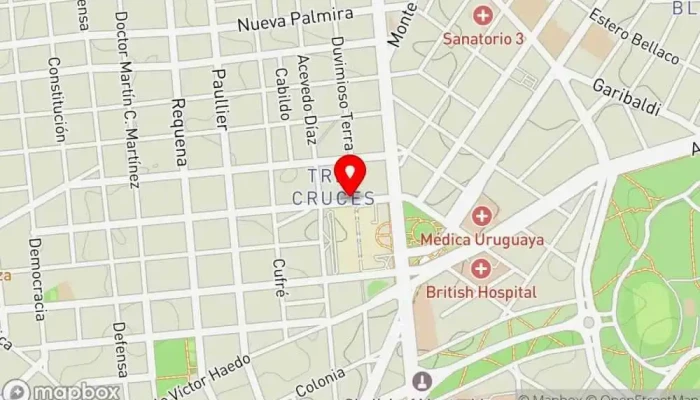 mapa de Apart Tres Cruces  en Montevideo