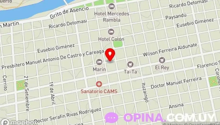 mapa de Áreas Pedagógicas Mercedes Centro de educación secundaria en Mercedes