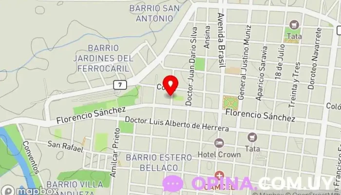 mapa de Artigas S. Club Gimnasio en Melo