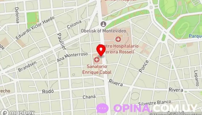 mapa de Asociación Española - Edificio Rómulo Ardao - Traumatología Hospital en Montevideo