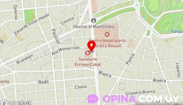 mapa de Asociacion Española - Unidad de cirugia hepatobiliopancreatica Clínica ambulatoria en Montevideo