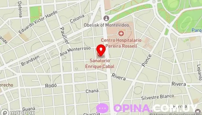 mapa de Asociación Española Hospital privado, Hospital general, Hospital en Montevideo