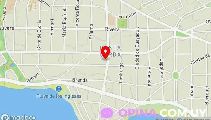 mapa de Asociación Española Hospital, Centro de salud comunitario en Montevideo