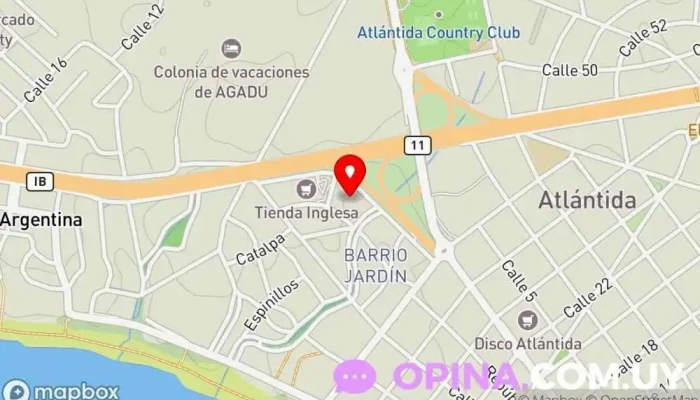 mapa de Atlántida Training Club Gimnasio en Atlántida