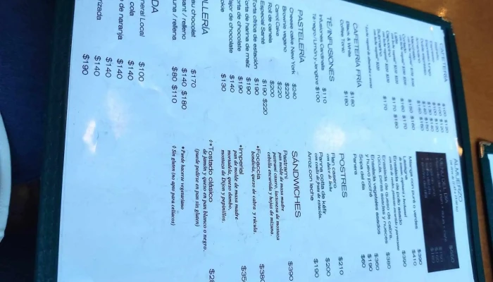 Atorrante Cafe Menu - Cafetería