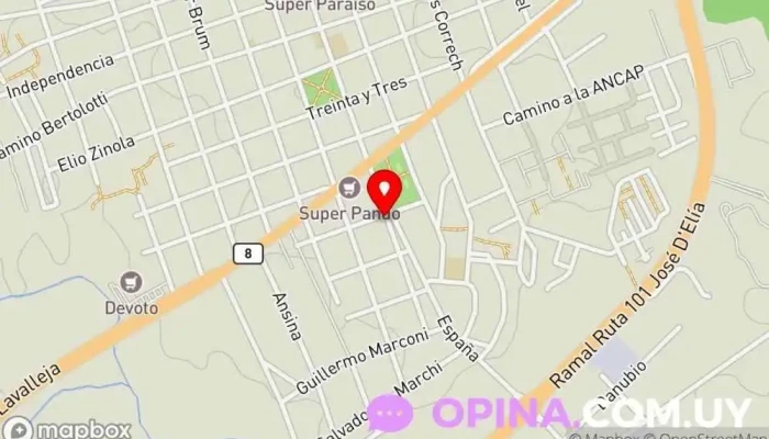 mapa de Auto Escuela Avenida Autoescuela, Centros de formación para obtener el carné de conducir en Pando