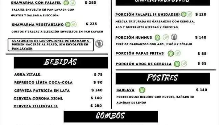 Bahja Delicias Del Medio Oriente:  Menu