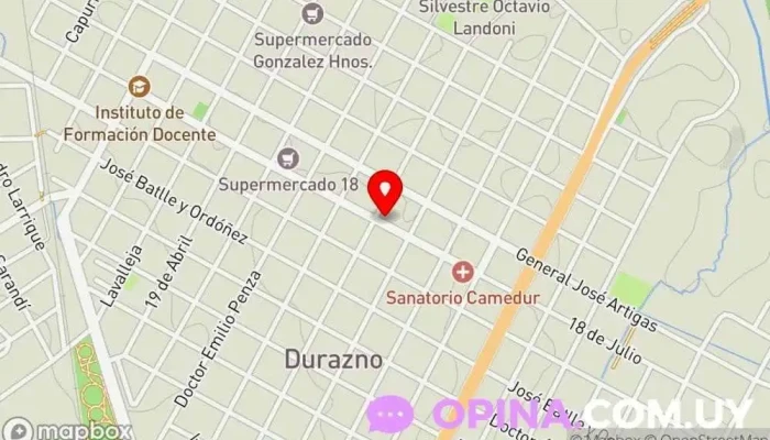 mapa de Banco Bandes Sucursal Durazno Banco en Durazno