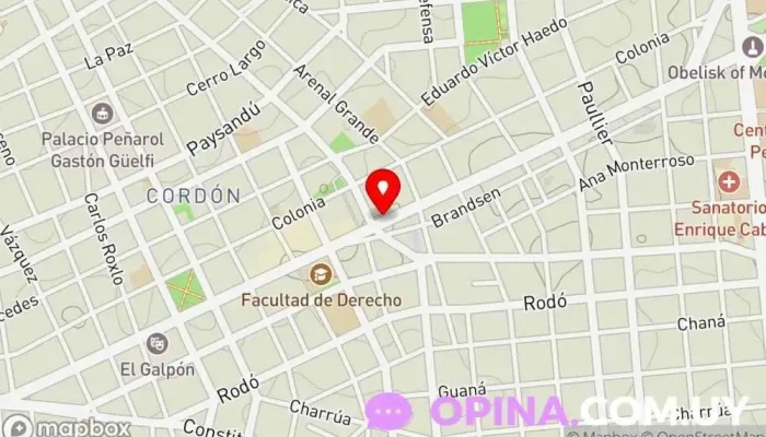 mapa de Banco Hipotecario Del Uruguay Banco, Prestamista hipotecario en Montevideo