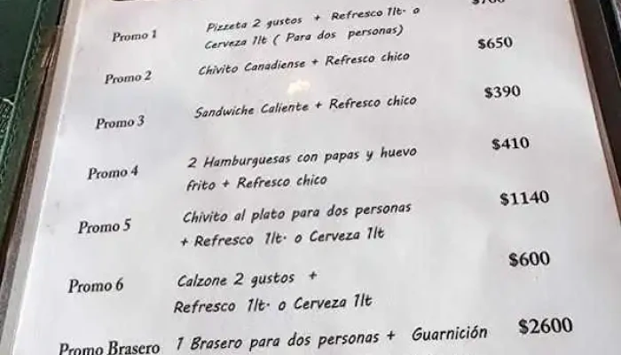 Bar Britanico Menu