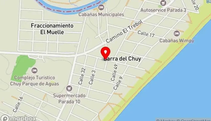 mapa de Bar El Chiringuito Restaurante en Barra del Chuy