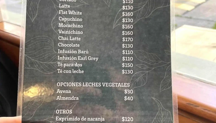 Baru Cafe Menu - Cafetería