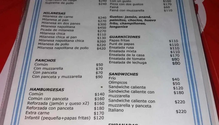 Bavaro Restobar Menu - Restaurante