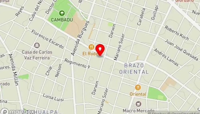 mapa de BBC - Burger & Sushi Brazo Oriental Restaurante en Montevideo