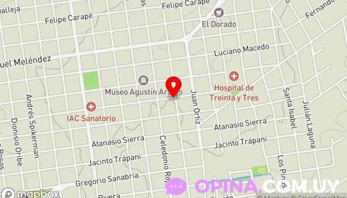 mapa de Bethel y Rodrigo Silva Agencia inmobiliaria en Treinta y Tres